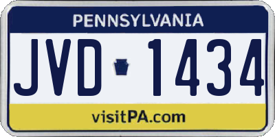 PA license plate JVD1434