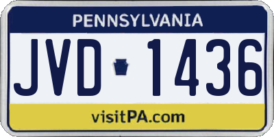 PA license plate JVD1436