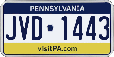 PA license plate JVD1443