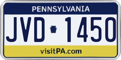 PA license plate JVD1450