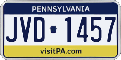 PA license plate JVD1457