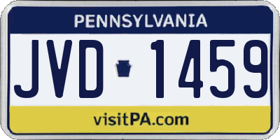 PA license plate JVD1459