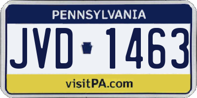 PA license plate JVD1463
