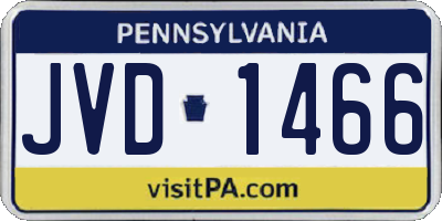 PA license plate JVD1466