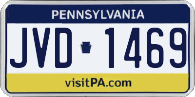 PA license plate JVD1469