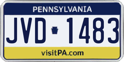 PA license plate JVD1483