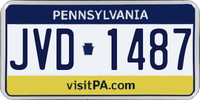 PA license plate JVD1487