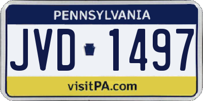 PA license plate JVD1497