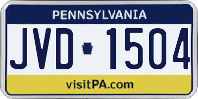 PA license plate JVD1504