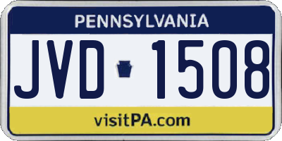 PA license plate JVD1508
