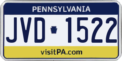 PA license plate JVD1522