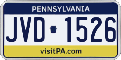 PA license plate JVD1526