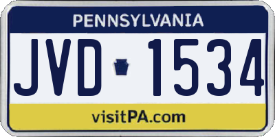 PA license plate JVD1534