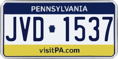 PA license plate JVD1537