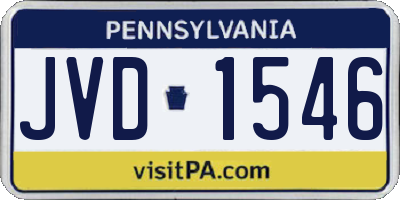 PA license plate JVD1546