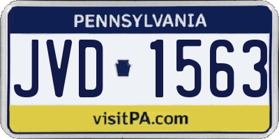 PA license plate JVD1563