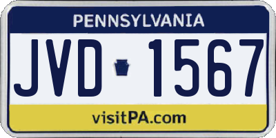 PA license plate JVD1567