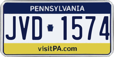 PA license plate JVD1574