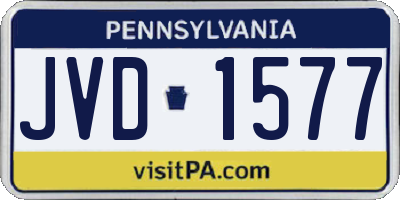 PA license plate JVD1577