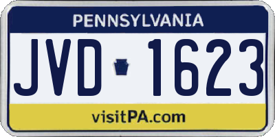 PA license plate JVD1623