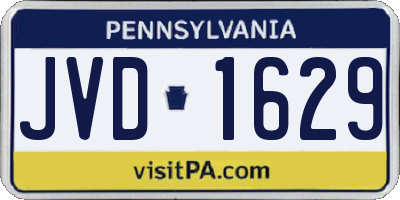 PA license plate JVD1629