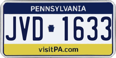 PA license plate JVD1633