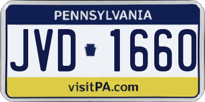PA license plate JVD1660