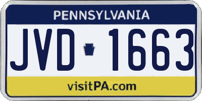 PA license plate JVD1663