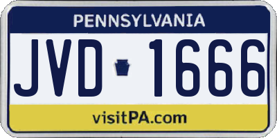 PA license plate JVD1666