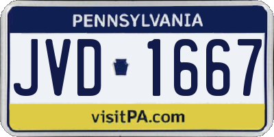 PA license plate JVD1667