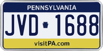PA license plate JVD1688