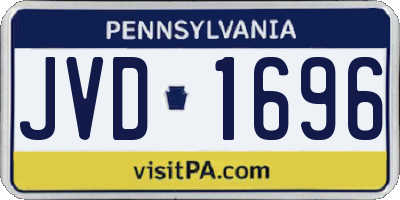 PA license plate JVD1696
