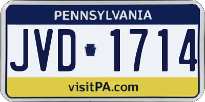 PA license plate JVD1714