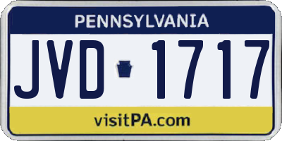 PA license plate JVD1717