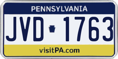 PA license plate JVD1763