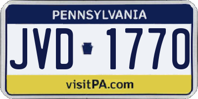 PA license plate JVD1770