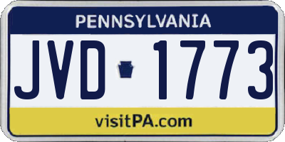 PA license plate JVD1773