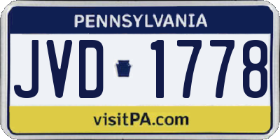 PA license plate JVD1778