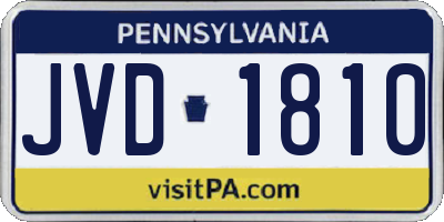 PA license plate JVD1810