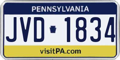 PA license plate JVD1834