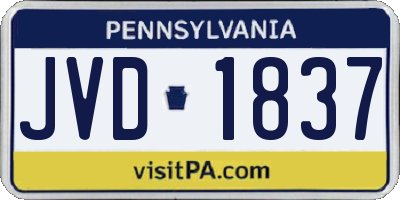 PA license plate JVD1837