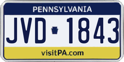 PA license plate JVD1843