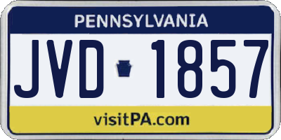 PA license plate JVD1857