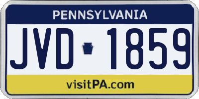 PA license plate JVD1859