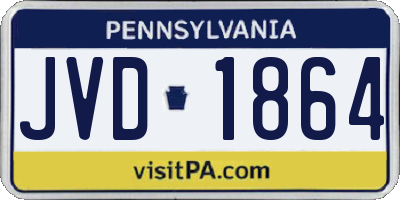 PA license plate JVD1864