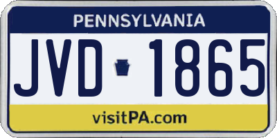 PA license plate JVD1865