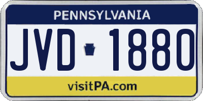 PA license plate JVD1880