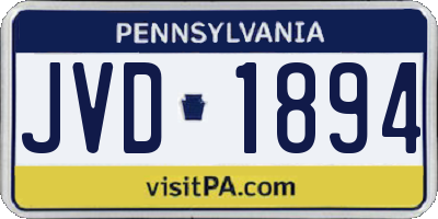 PA license plate JVD1894