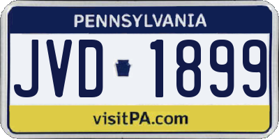 PA license plate JVD1899
