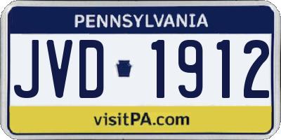 PA license plate JVD1912